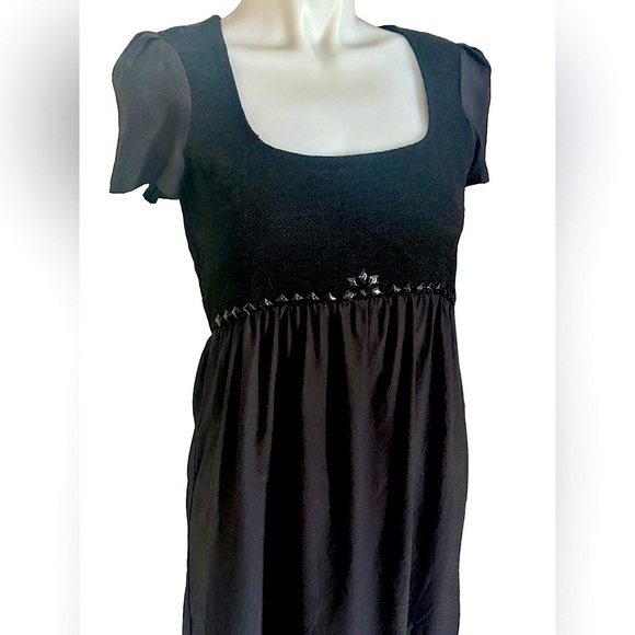 Narciso Rodriquez Embellished Babydoll Mini Dress Silk Blend - Picture 2 of 13